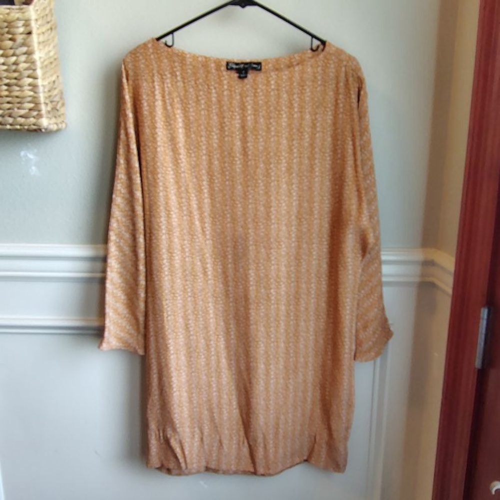 Elizabeth And James Snake Print Silk Dress Women 4 Peach Cowhide Leather Luxury